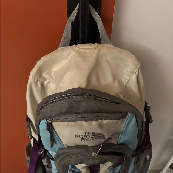 The North Face Heckler Gray and Blue Backpack for Outdoor/Travel/School - Picture 2 of 9